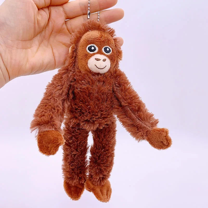 20cm Cute Little Monkey Pendant Plush Doll Animal Orangutan Plushies Doll Bag Pendant Soft Stuffed Backpack Keychain Plush Dolls