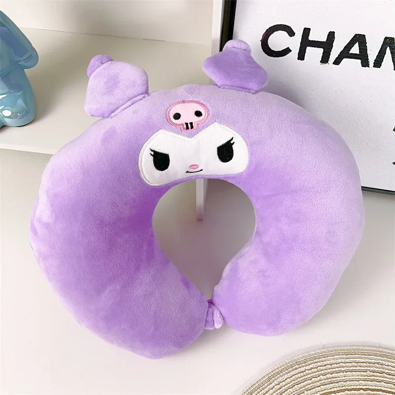 Cartoon Sanrio Hello Kitty U-shaped Neck Pillow Kawaii Japanese Style White Cat Travel Nap Pillow Airplane Office Gifts Girl