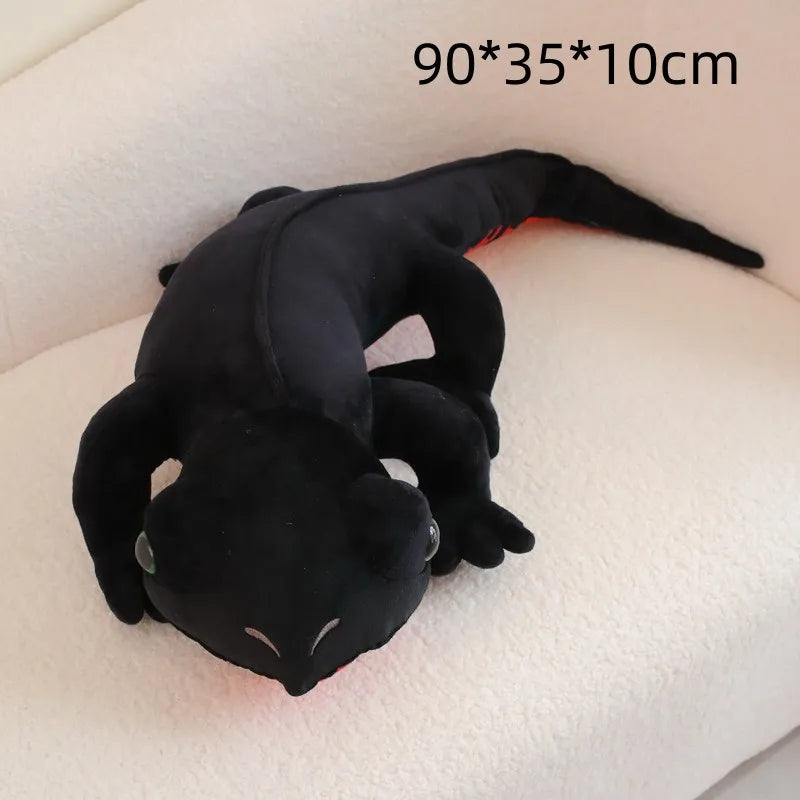 1pc Simulation Lizard Plush Toy Cartoon Black Lizard Reptilia Stuffed Doll Chamaeleons Animal Pillow Home Sofa Decor