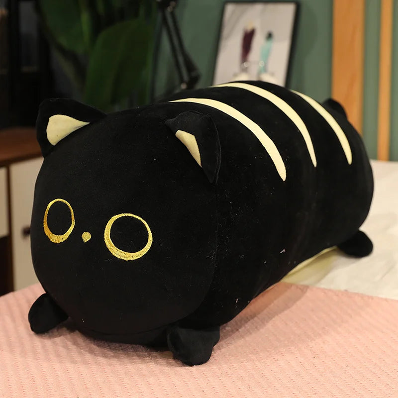 40-100CM Lovely Bread Series Animals Soft Long black Cat Pillow Stuffed Plush Toys Nap Pillow Home Comfort Cushion girls Gifts