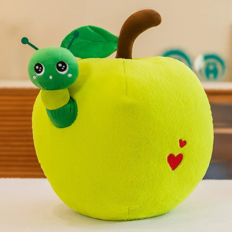 Kawaii Funny Halloween Soft Stuffed Plants Fruits Dolls Persimmon Mangosteen Apple Dolls Plush Food Toys Funny Gift For Kids