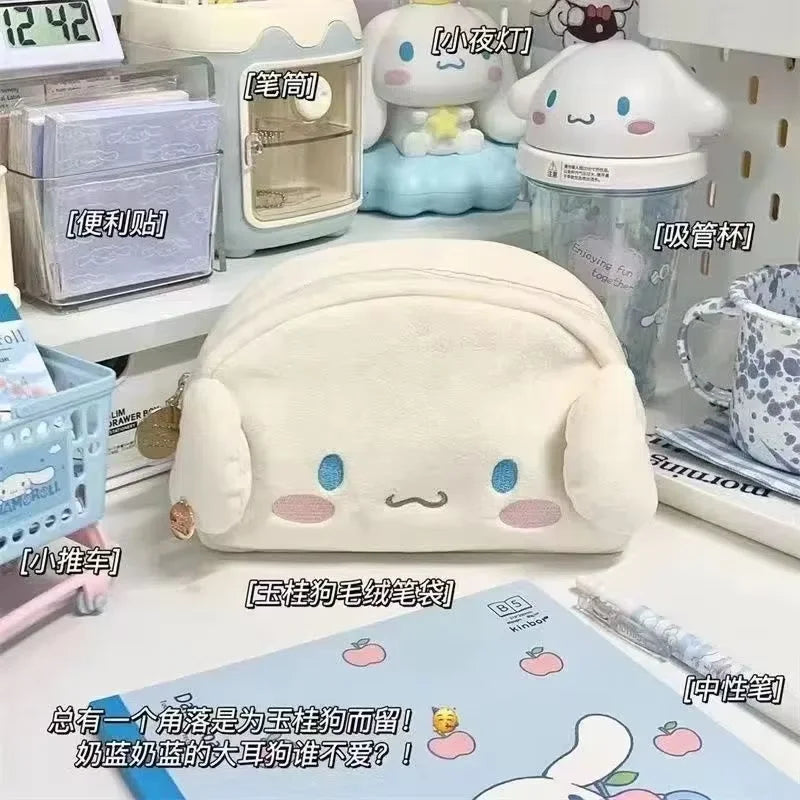 Sanrio Hello Kitty Plush Storage Bag Cosmetic Bag Pencil Case Hello Kitty Pencil Bag Plush Storage Bag Sanrio Accessories New