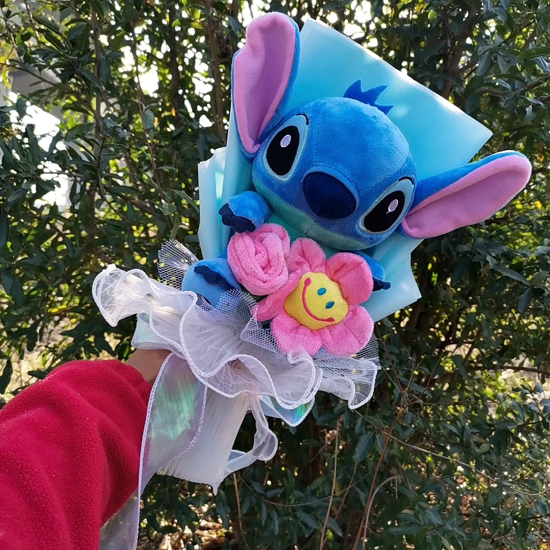 Anime Lilo and Stitch Bouquet Cartoon Stuffed Plush Doll Toy Animals Valentine's Day Christmas Birthday Wedding Party Gifts