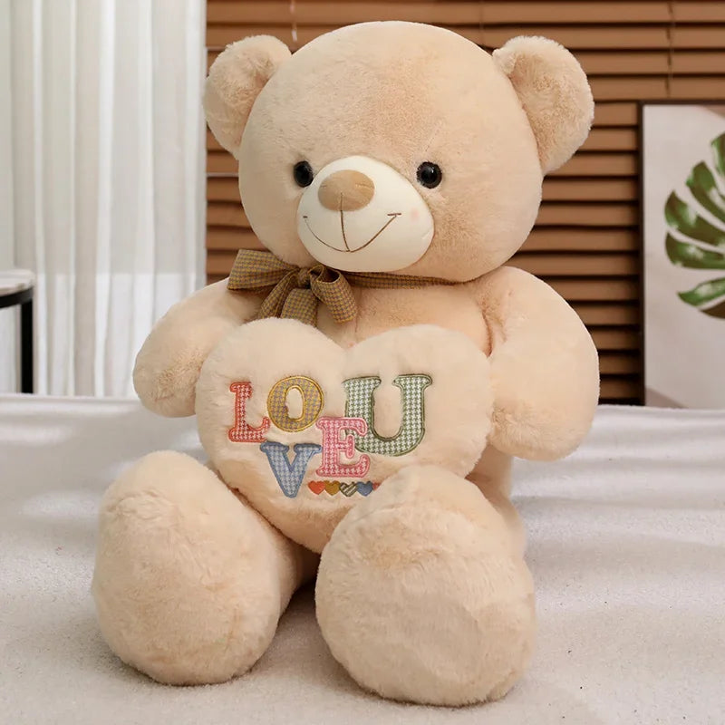 New Flower Silk Ribbon Love Bear Plush Toys Stuffed Cute Bear Doll Boys&Girls Valentine's Gift Kids Baby Christmas