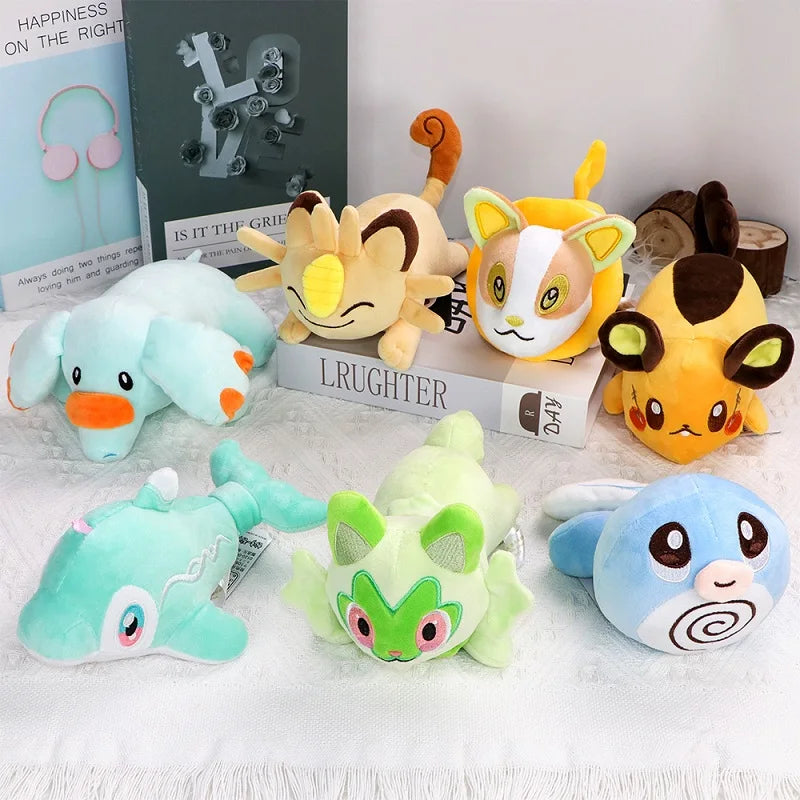 Pokemon Plush Toys Meowth Phanpy Dedenne Sprigatito Finizen Poliwag Gengar Sthffed Quaxly Riolu Litwick Peluche Dolls Gifts Kids