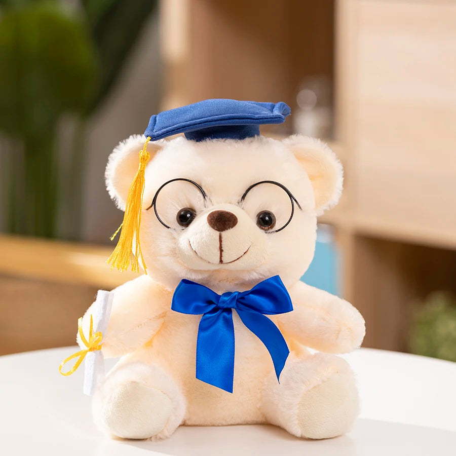 1 Piece 23cm Graduation Bear Plush Toy Cute Teddy Bear Soft Doll Boys Girls Students Graduation Gift