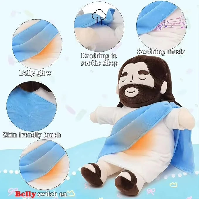 Breath Jesus Plush Doll Soothing Placation Toys Soft Respirable Jesus Plushies Comforting Jesus Heart Toy Easter Christmas Gifts