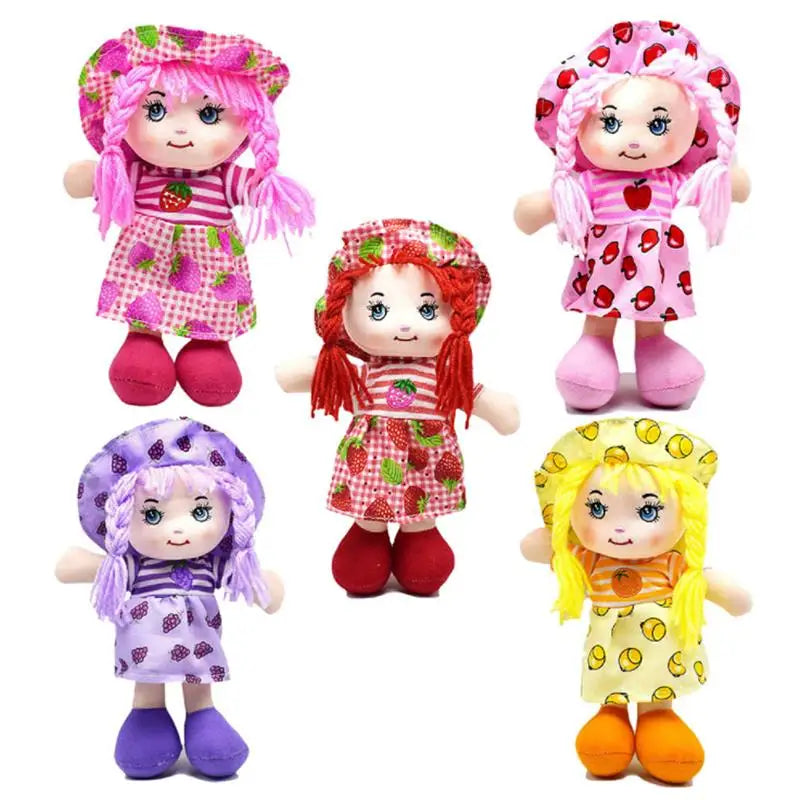 Cartoon Kawaii Fruit Skirt Hat Rag Dolls Soft Cute Cloth Stuffed Toys for Baby Pretend Play Girls Birthday Christmas Gifts