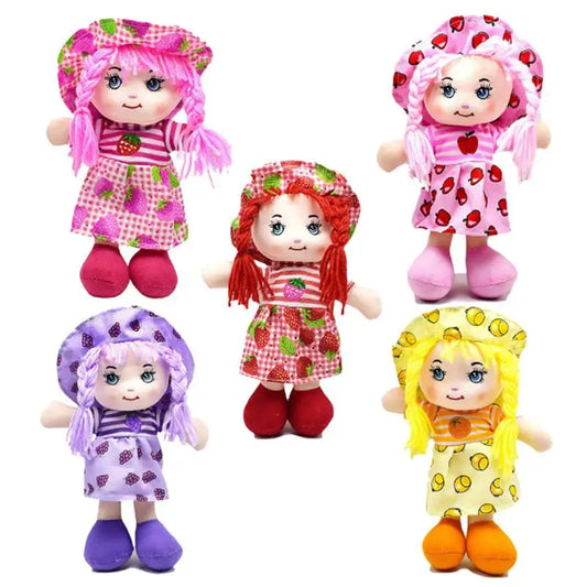 Cartoon Kawaii Fruit Skirt Hat Rag Dolls Soft Cute Cloth Stuffed Toys for Baby Pretend Play Girls Birthday Christmas Gifts