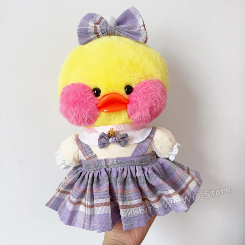 30cm Lalafanfan Clothes Yellow Duck Accessories Soft Toy Duck Clothing Set Cartoon Stuffed Dolls Fluffy Duck Plush Doll Outfit