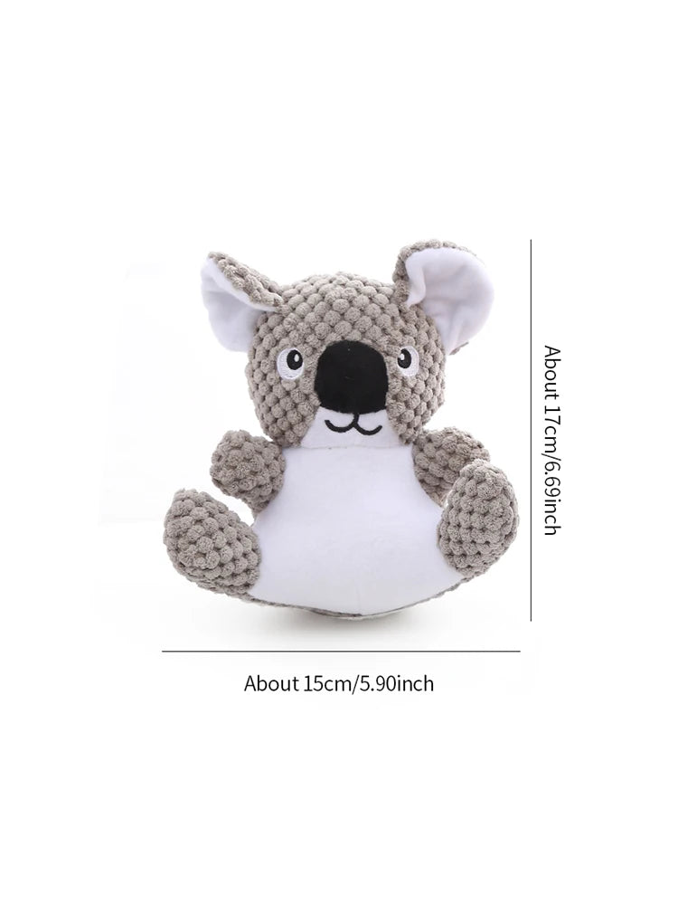 Dog plush chew toy cute koala shape bite resistant teeth interactive play pet supplies