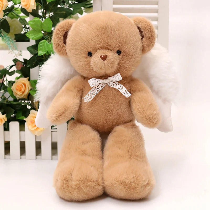 45CM Higt White Brown Bear Stuffed Animals Bear Plush Toys Bear Doll Valentine'S Day Birthday Gift