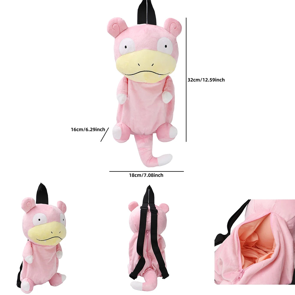 New Pokemon Pikachu Snorlax Eevee Mimikyu Mew Gengar Charizard Piplup Slowking Plush Backpack Toy for Boys Girls Doll Gift