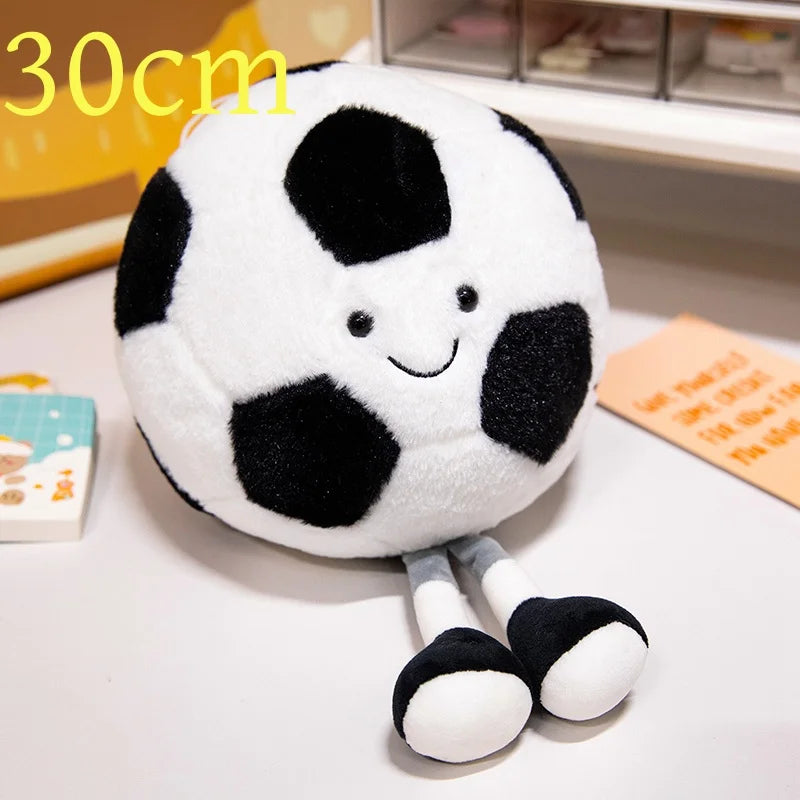 25/30cm Creative Sports Soft  Bear Plush Pillow Cartoon Basketball Soccer Ball Huggable Pillow Refuel Sports Bear