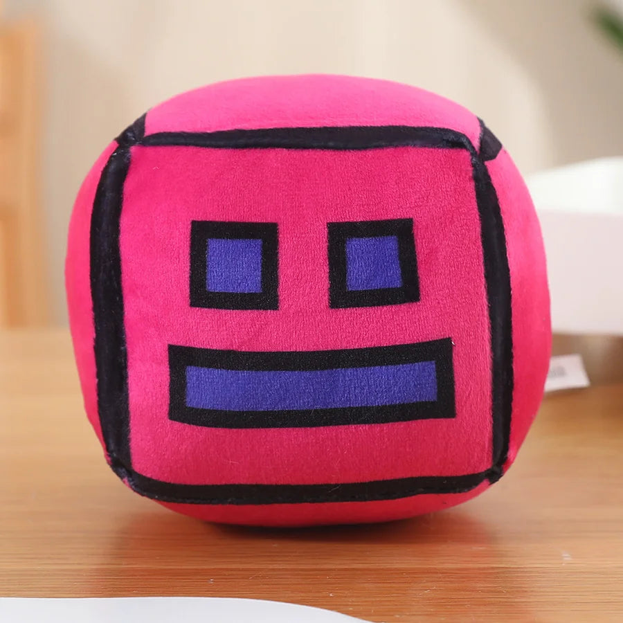 Geometry Dash Cube Plush Toys Stuffed Plushie Doll Small Pillow Square Pendant Game Cute Kids Fans Collection Birthday Gift 12CM