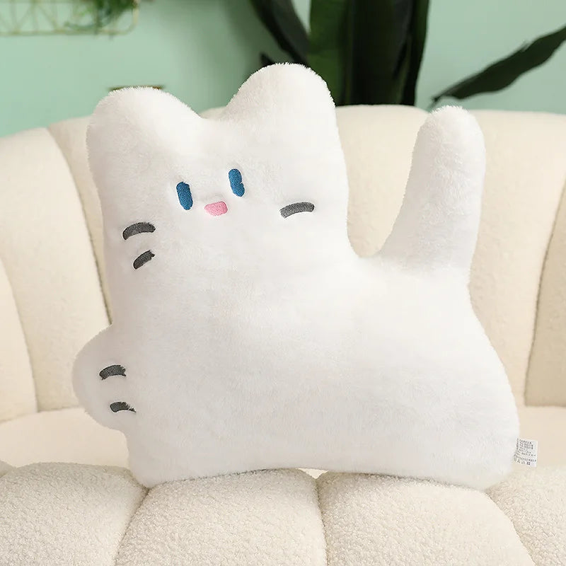 40cm Cartoon Cute Stuffed Biscuits Cats Toys Pillow Super Soft Animals White&Black Smile Cat Dolls Home Sofa Cushion Nice Gift