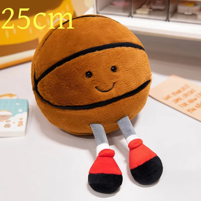 25/30cm Creative Sports Soft  Bear Plush Pillow Cartoon Basketball Soccer Ball Huggable Pillow Refuel Sports Bear