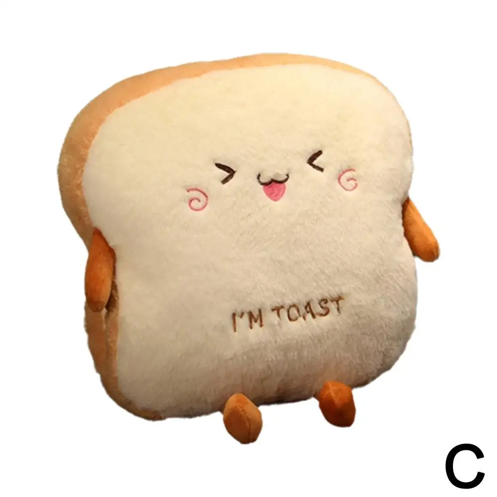 Plush Toast Bread Pillow Cute Simulation Food Hot Dog Soft Doll Hand Warmer Pillow Cushion Home Decor Kids Toys Birthday Gift