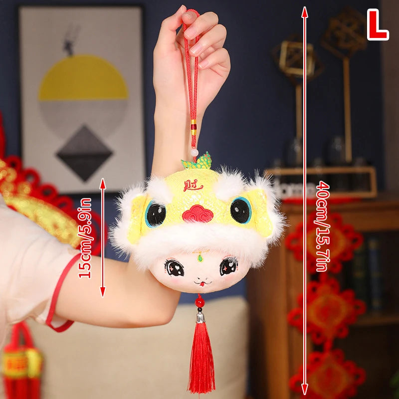 1PCS Chinese Style Festive Plush Lion Dance Tassel Pendant Luggage Hanging Decoration Bag Pendant Accessories