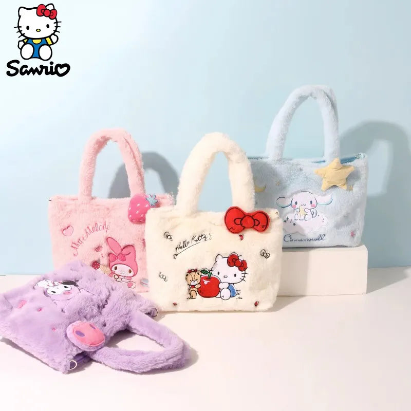 Sanrio Kawaii Plush Bag - Cinnamoroll Crossbody Kuromi Shoulder Y2K Hello Kitty Handbag