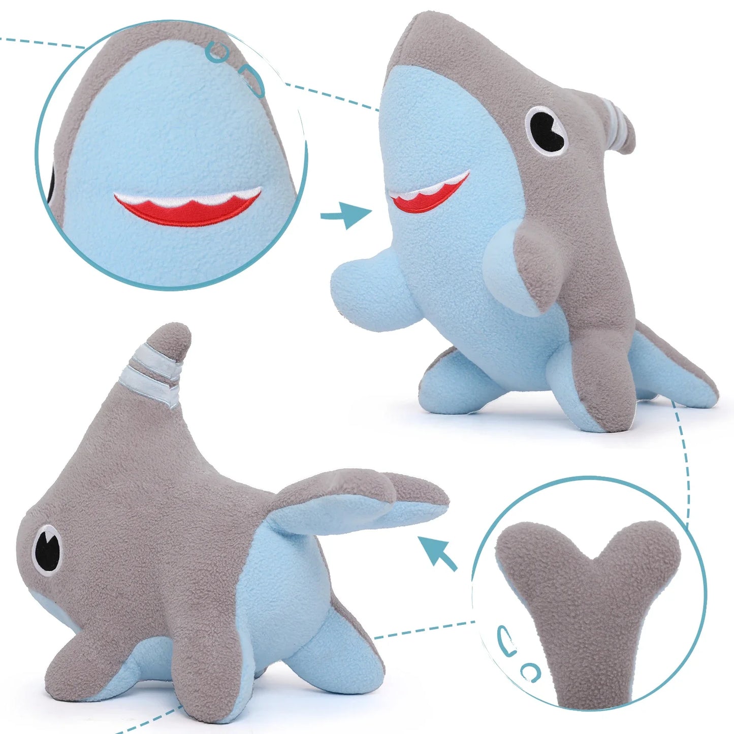 Tezituor Baby Shark Dog Plush Toy, Shark Puppy Stuffed Animal, Shark Dog Toy Stuffed Shark, 15''