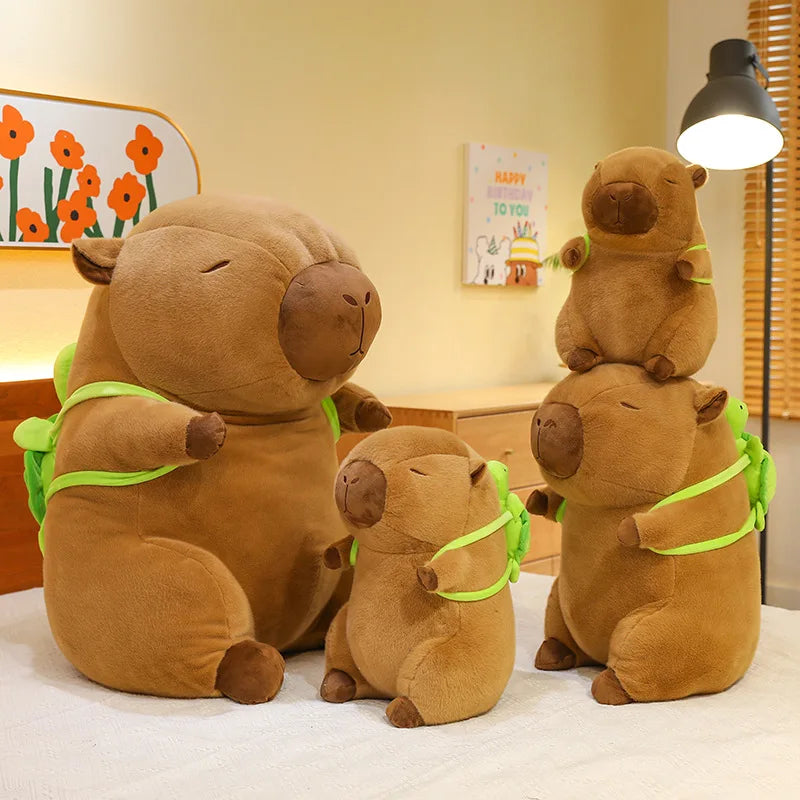 Super Cute Capybara With Turtle Backpack Capibara Plush Doll Giant Kawaii Stuffed Animal Doll Children Kids Birthday Gift Toys