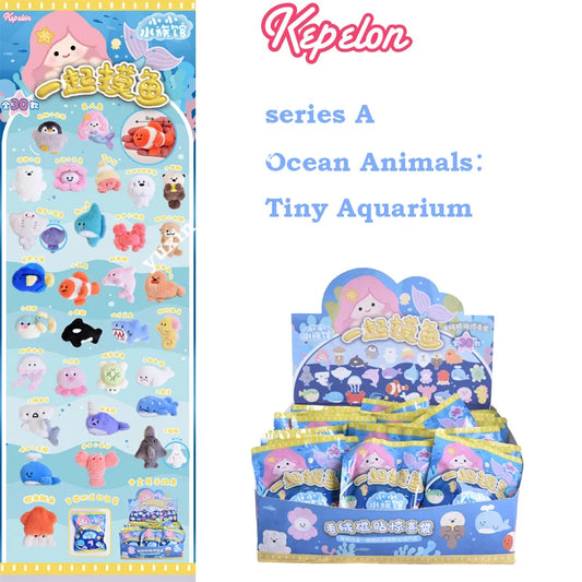 Kepelon Kawaii Figure Magnetic Sticker Blind Box Collection, 30 Bags/Box Creative Plush Toys,Cute Animal Figurines Gift Toys