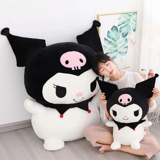 Big Size Kuromi Stuffed Doll Melody Cinnamoroll Plush Toy Kawaii Anime Bedside Cushion Room Decoration Christmas Gift For Girl