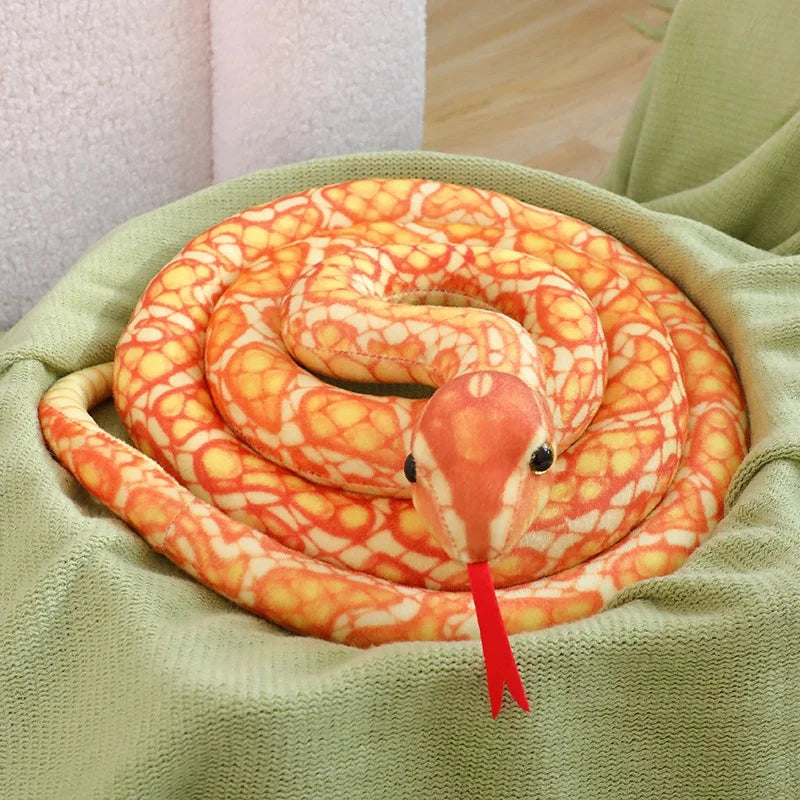 Artificial Python Plush Toy Long Snake Yellow Orange Green Python Plush Toy Decorate The House Holiday Decorations