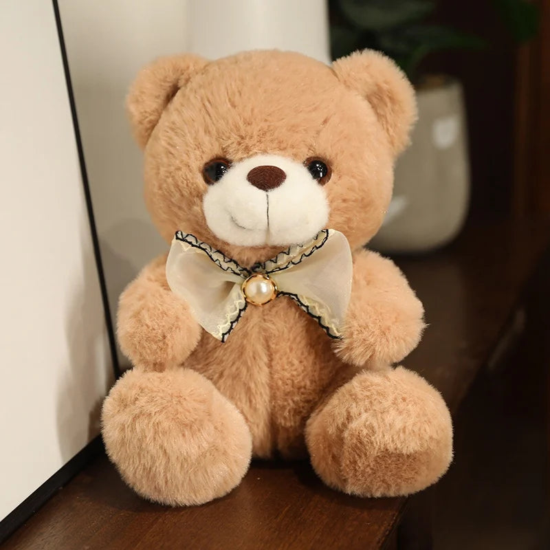 20Cm Nine Colour bow Bear Cute Bear Plush Toys Stuffed Cute Bear Doll Boys&Girls Appease Doll Kids Baby Birthday Gift