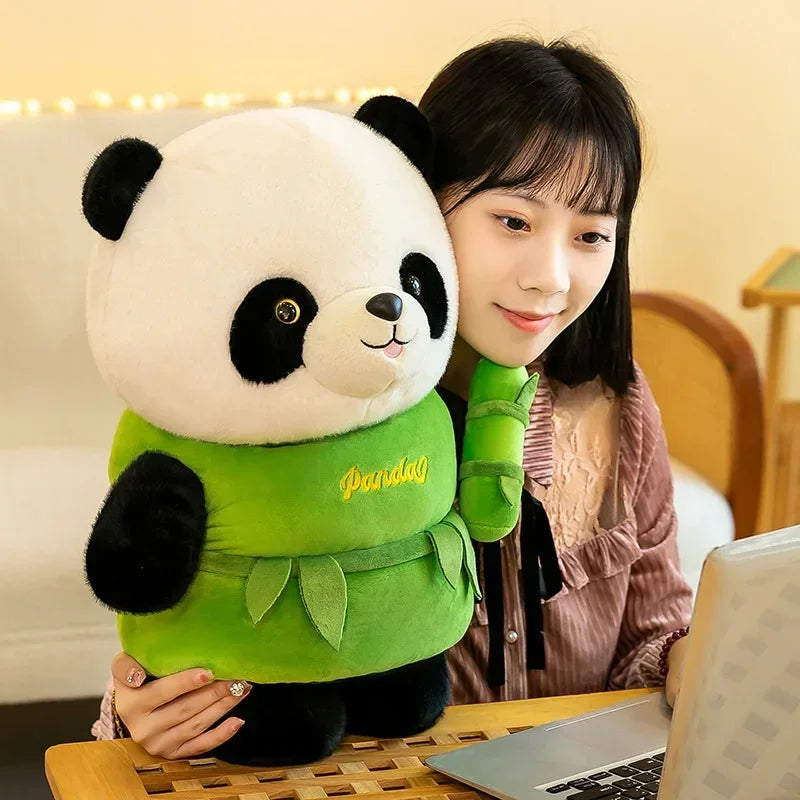 Cute Panda Doll Plush Toy Bamboo Dolls Soft Stuffed Animal Plush Plushie Pillow Toys For Girls Girlfriend Christmas Gifts Kids