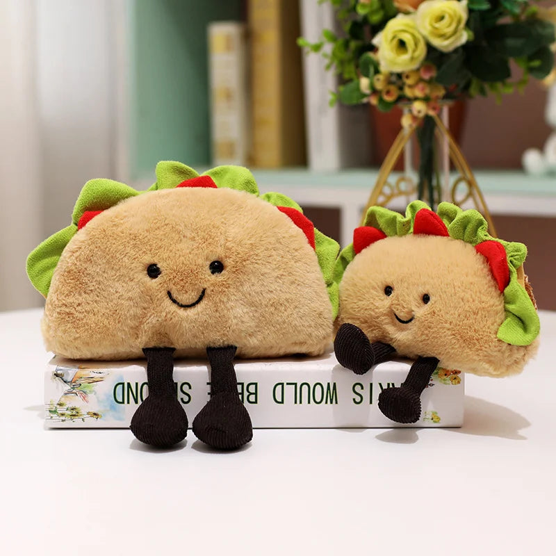 Simulation Cartoon Mexico Taco Plush Toys Stuffed Bubble Tea Pillow Soft Fruit Drink Doll Sofa Cushion Birthday Gift Present