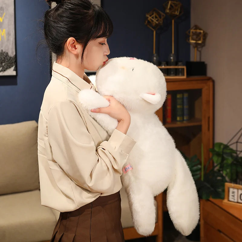 30/45/55cm Long Lying Cute Soft Stuffed Animals White Cat Dolls Pillow Plush Lovely Cat Toys Room Decor Nice Birthday Gift