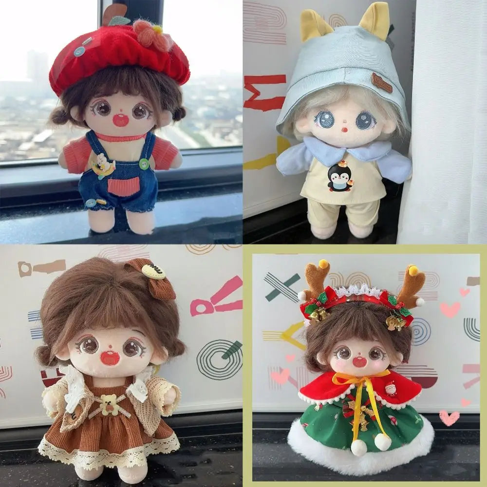 New EW Cute Doll Lovely Clothes 6 Styles With Cartoon Headband Accessories Doll Skirt Fashion Dresses Skirt Plush Dolls Clothes