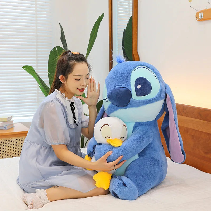 30/45cm Giant Size Stitch Duck and Duck Doll Interstellar Baby Disney Stitch Plush Toy Pillow Doll Birthday Gift for Girls