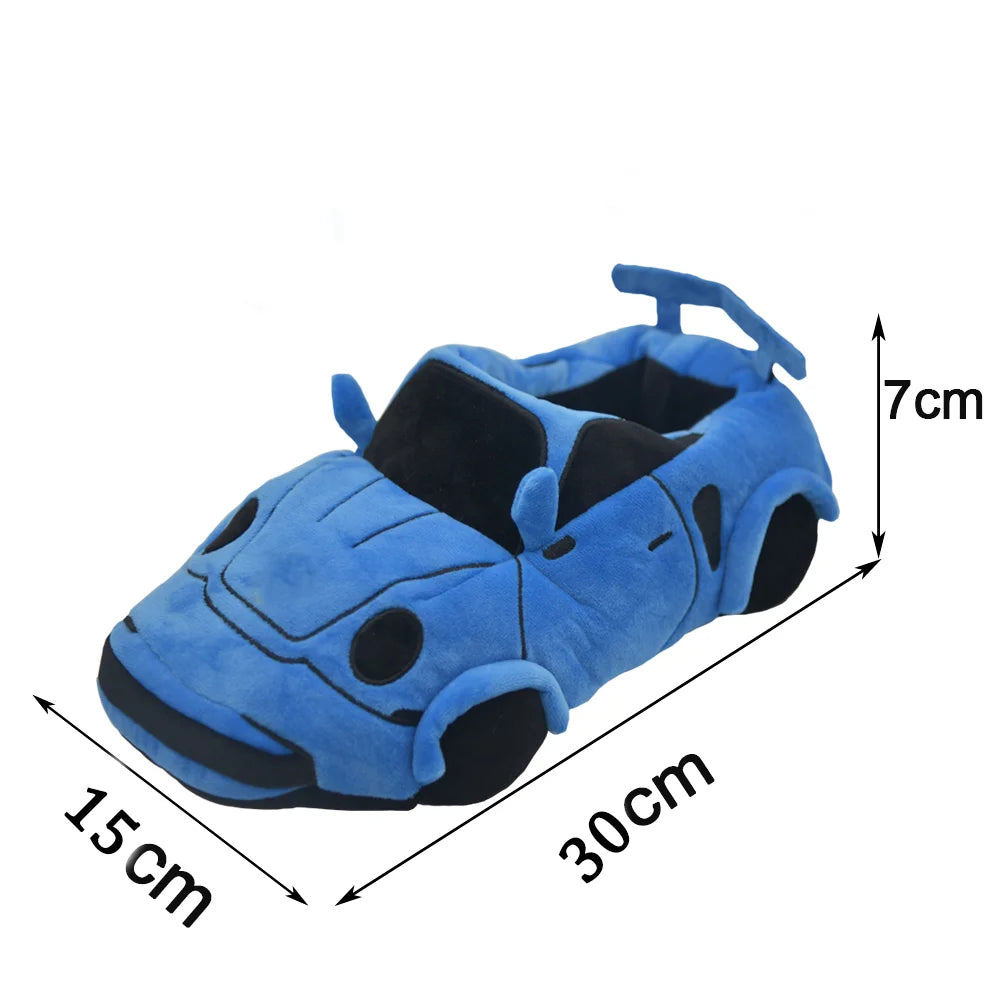 TreasuringU Car Shape Plush Shoes Vehicle Car Warm Soft Fluffly Slippers Women Men Winter House Slipper Christmas Gifts