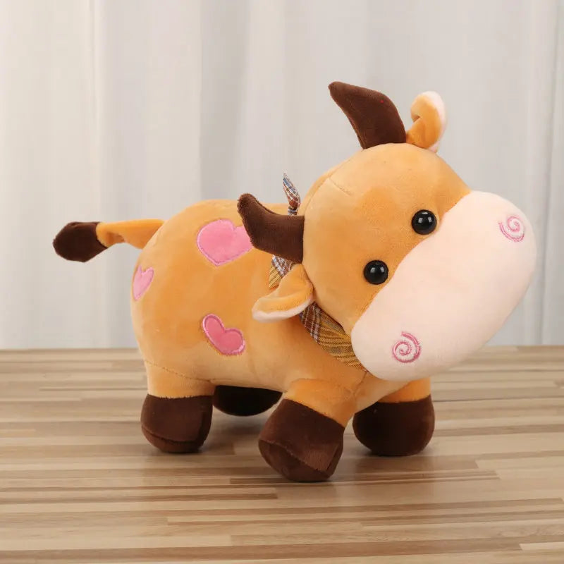 Cartoon Cute Cow Plush Toy Soft Animal Cattle Plush Toy Kawaii For Girls Cotton Animal Plush Doll Filled Home Decoration