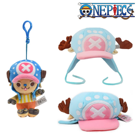 Anime One Piece Tony Tony Chopper Kawaii Hats Plush Toys Cosplay Cotton Hat Warm Winter Cap Unisex Gifts Key Chain Accessories