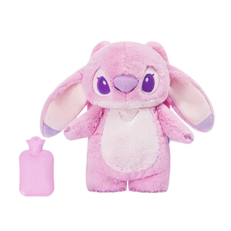 Kawaii Disney Stitch Angel Lotso Plush Hand Warm Bottle Hot Water Bottles  Winter Portable Warm Hand Bag Anime Toys Xmas Gifts