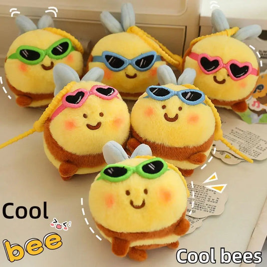 Cartoon Sha Bee Plush Toys Mini Pendant Stuffed Cai Bee Plush Super Soft Honey Jar Plush Doll Birthday Gifts For Kids