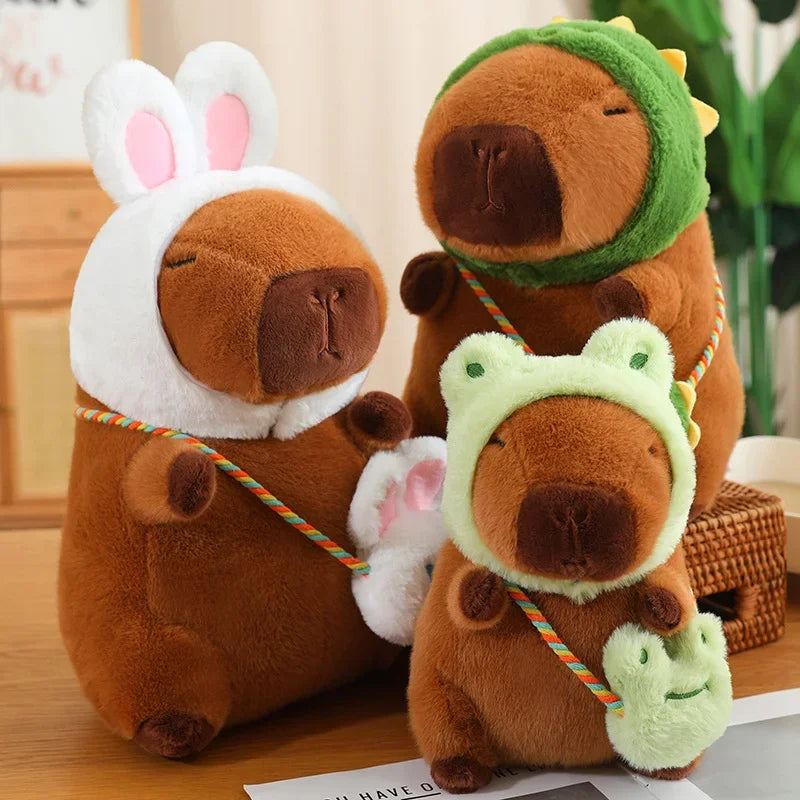 Hot Sale Cartoon Capybara Plush Toy Simulation Capibara Cosplay Rabbit Dinosaur Dog Frog Decor Bubble Stuffed Animals