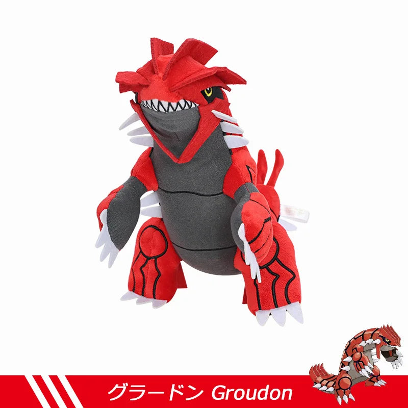 Pokemon Groudon Plush Doll Cartoon Japan Anime Red Elf Plush Toys Soft Stuffed Kawaii Dinosaur Doll Birthday Gift For Kids