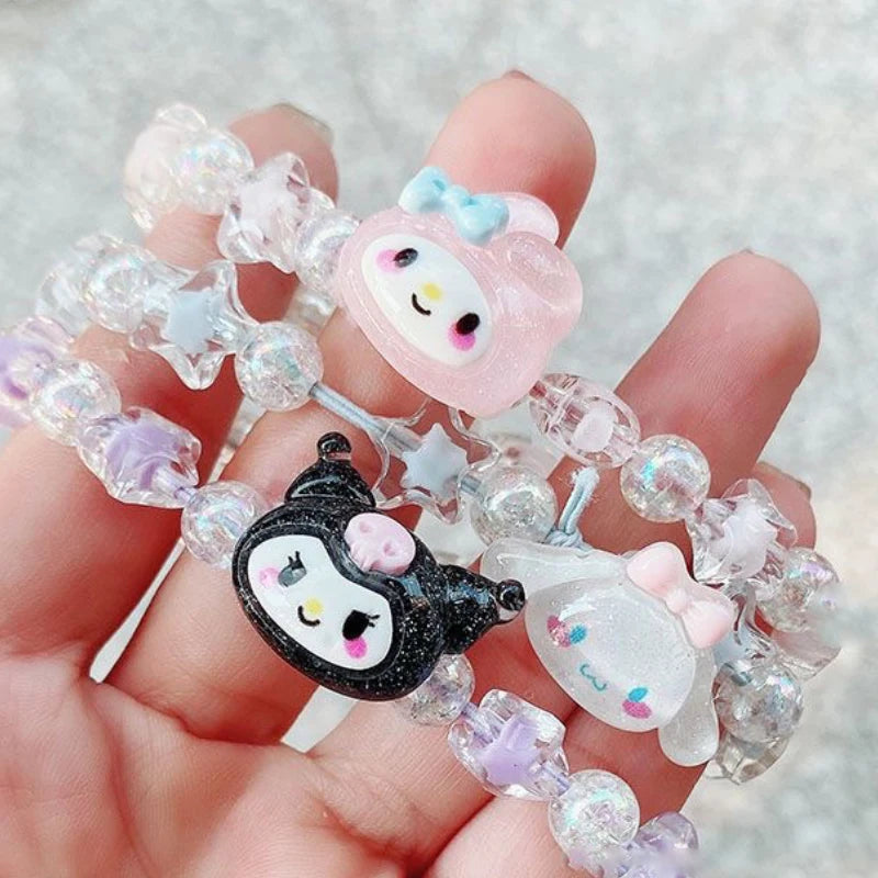 Anime Sanrio Crystal Bracelet - Kuromi My Melody Cinnamoroll Cartoon Couple Leather Band