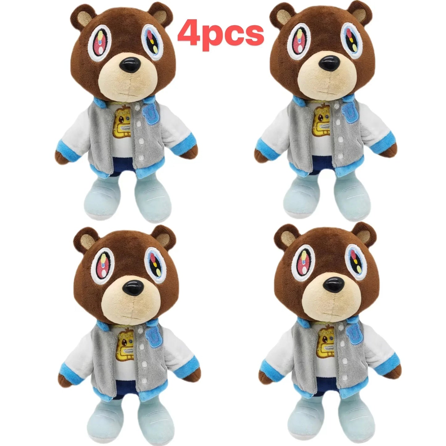 Kanye West Graduação Urso Bonecas de pelúcia, Home Room Decor, Bonecas recheadas para criança, Aniversário, Presente de Natal