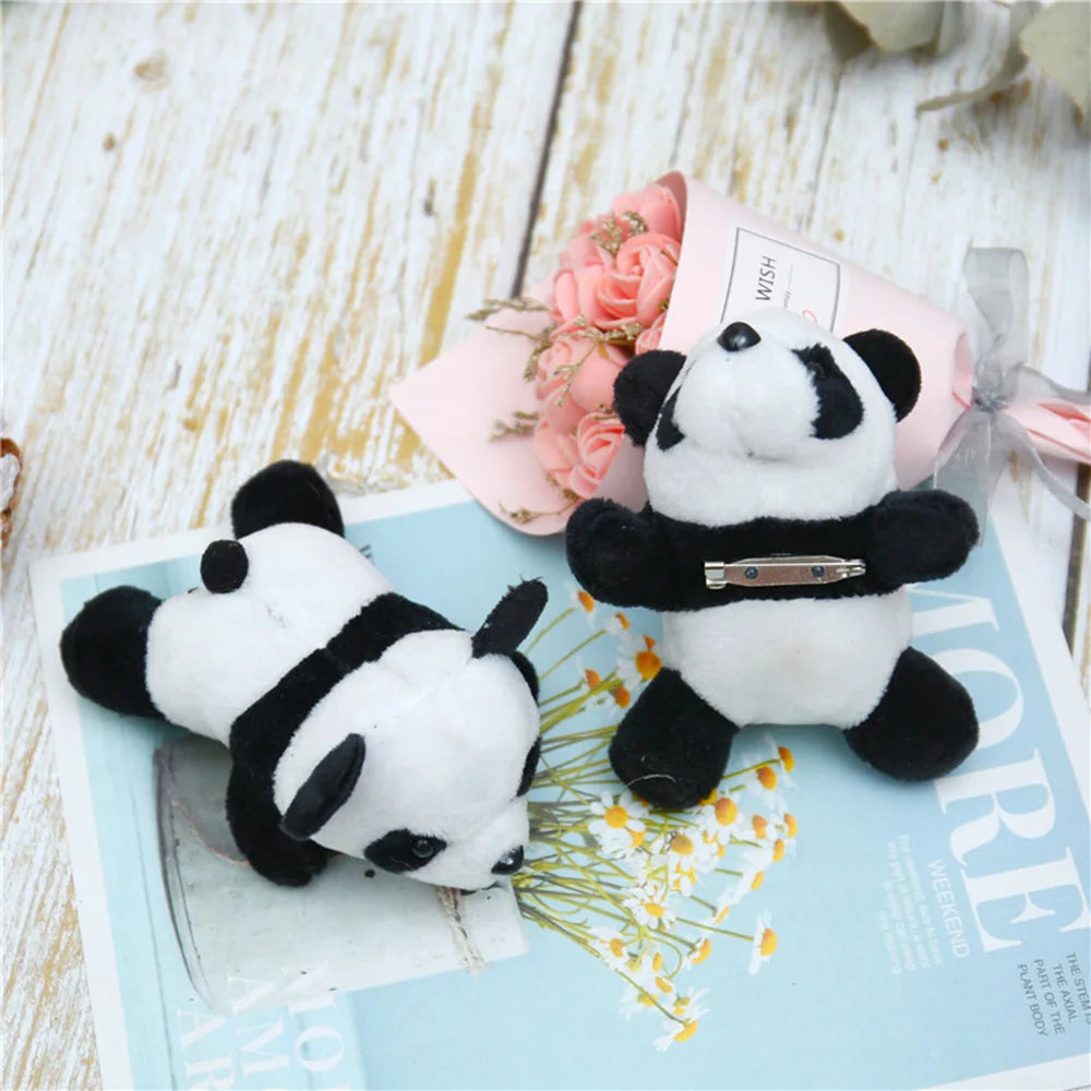 New Little Panda Brooch Plush Toy Panda Cartoon Doll Brooch Accessories Schoolbag Clothing Accessories