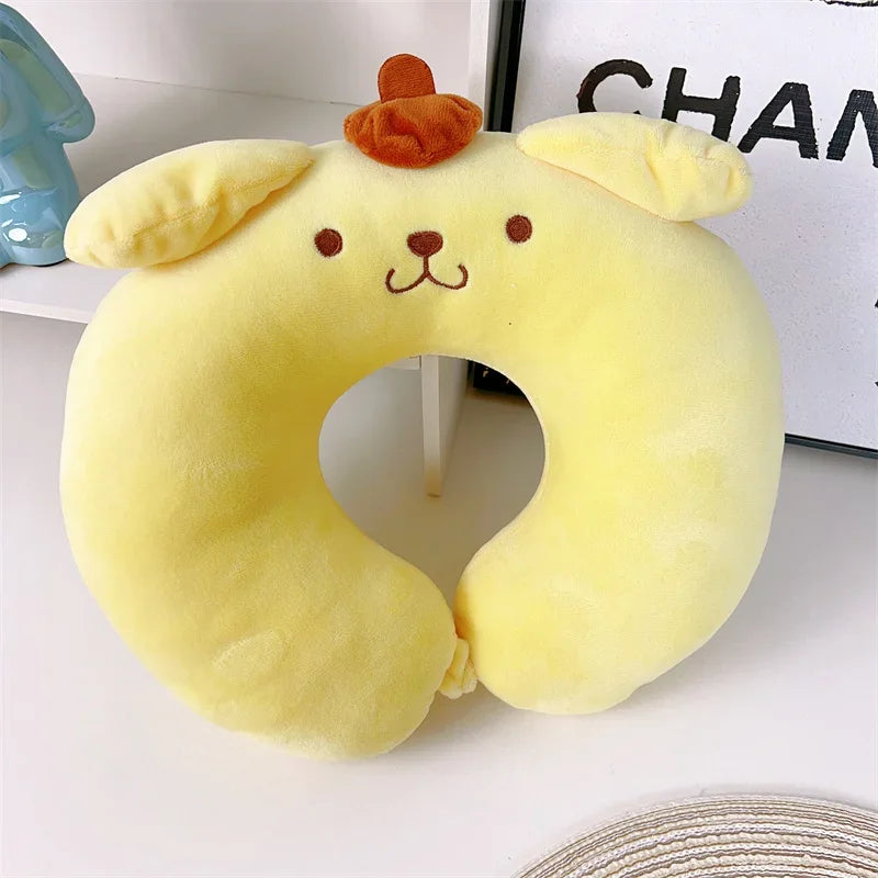 Cartoon Sanrio Hello Kitty U-shaped Neck Pillow Kawaii Japanese Style White Cat Travel Nap Pillow Airplane Office Gifts Girl