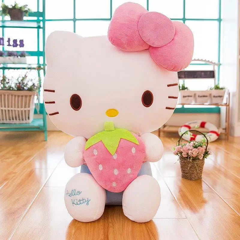 Big Size Sanrio Kawaii Hello Kitty Plush Toy Pillow Doll Cat Kt Stuffed Animal Plushies Home Decoration Peluche Kid Xmas Gift