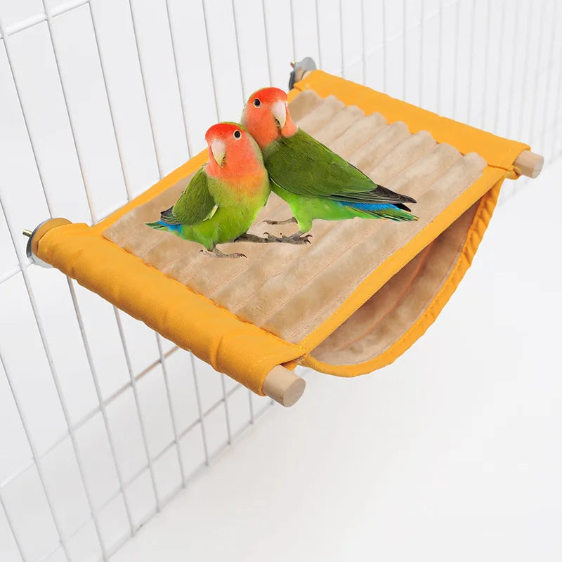 Parrot hammock, hamster nest, double-layer warm hanging nest, detachable and washable hanging peony bird shelter