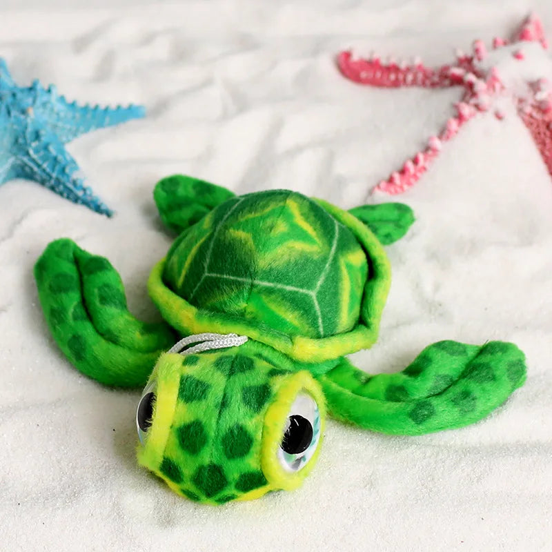 Cute Simulation Tortoise Plush Toys Kapsack Keychain Soft Stuffed Cartoon Animal Sea Turtle Doll Window Pendant Doll kids Gift