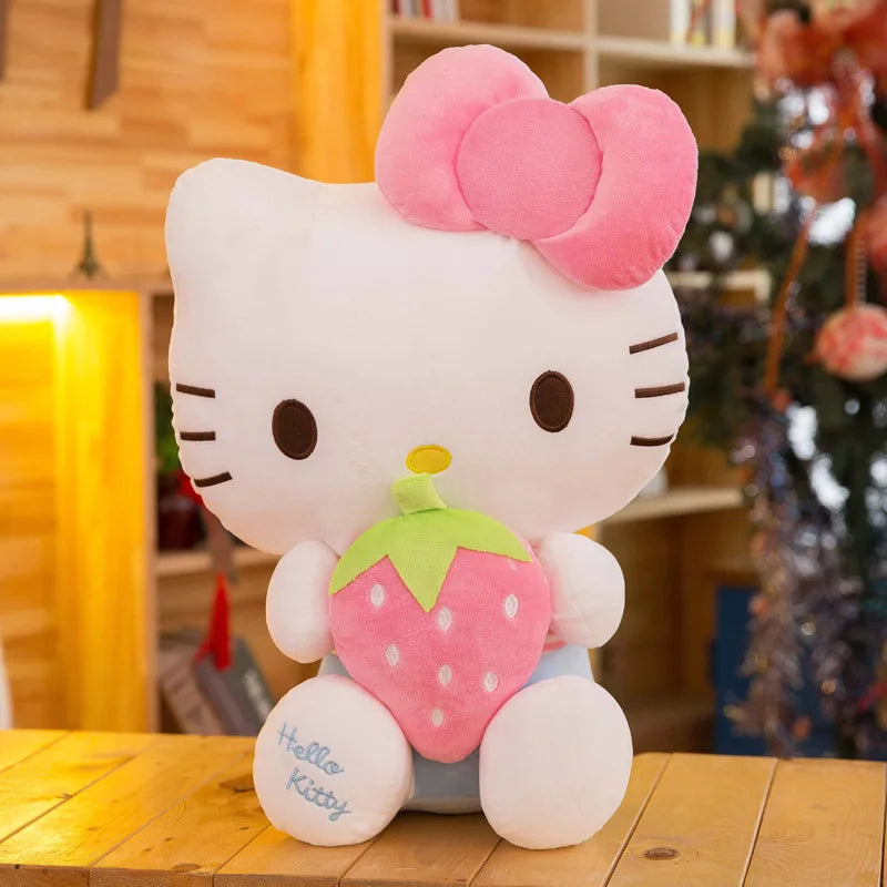 22-35cm Hello Kitty Anime Cute Stuffed Toys Sanrio KT Cat Plushier Soft Pillow Birthday Gifts For Girls Kawaii Pendant Dolls